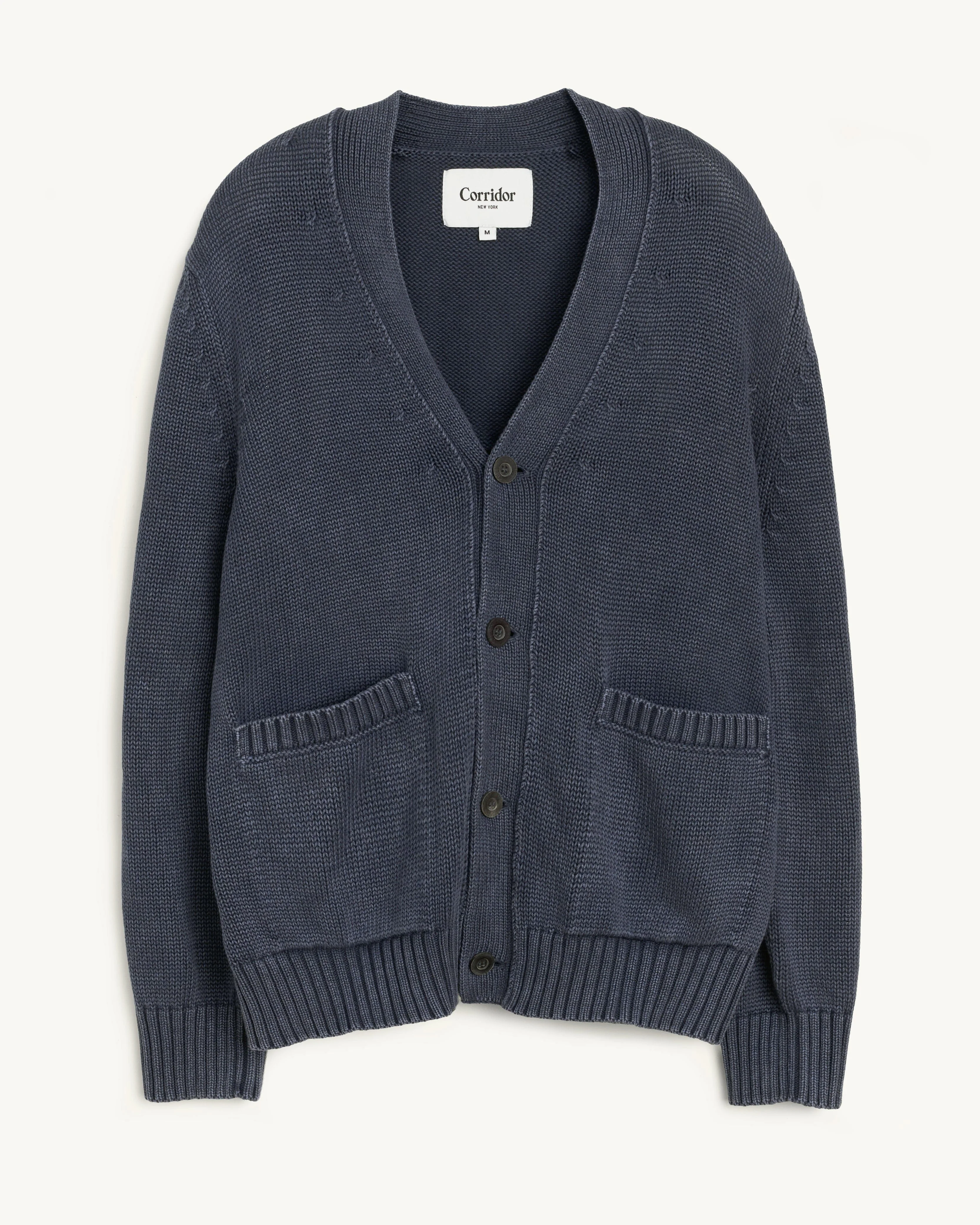 Acid Wash Cardigan - Midnight