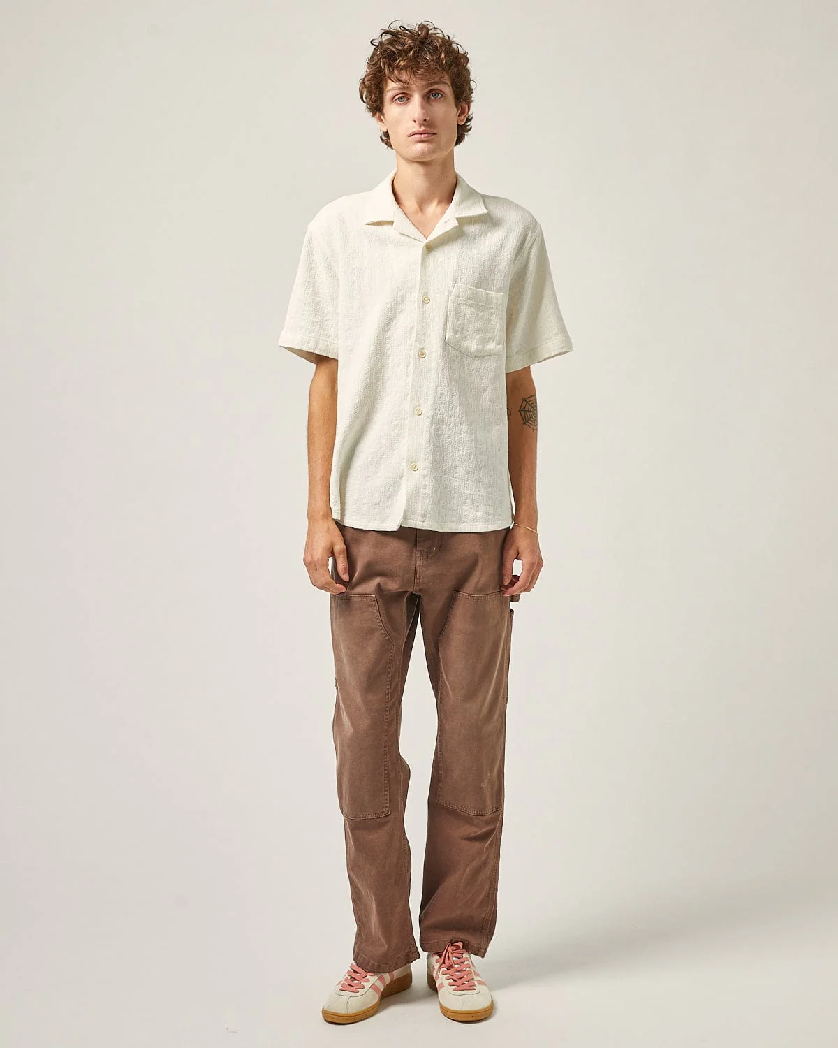 Basket Weave Stripe SS Camp - Natural - Image 2