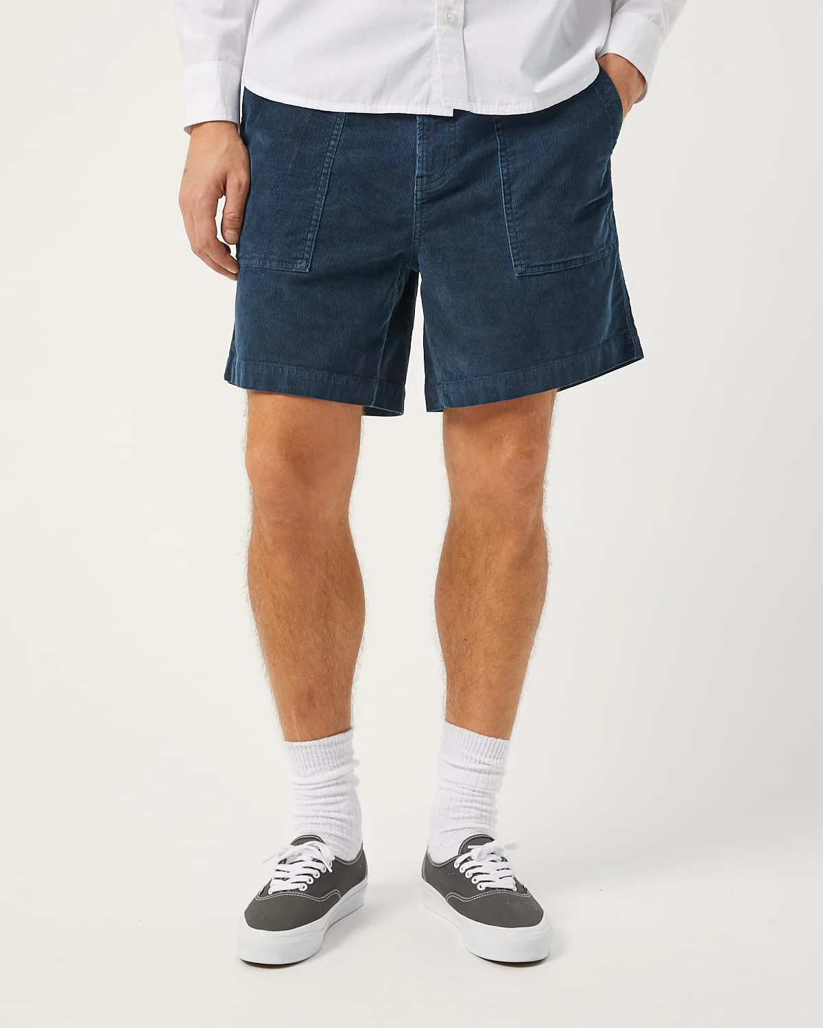 Cord Camp Shorts - Navy - Image 4
