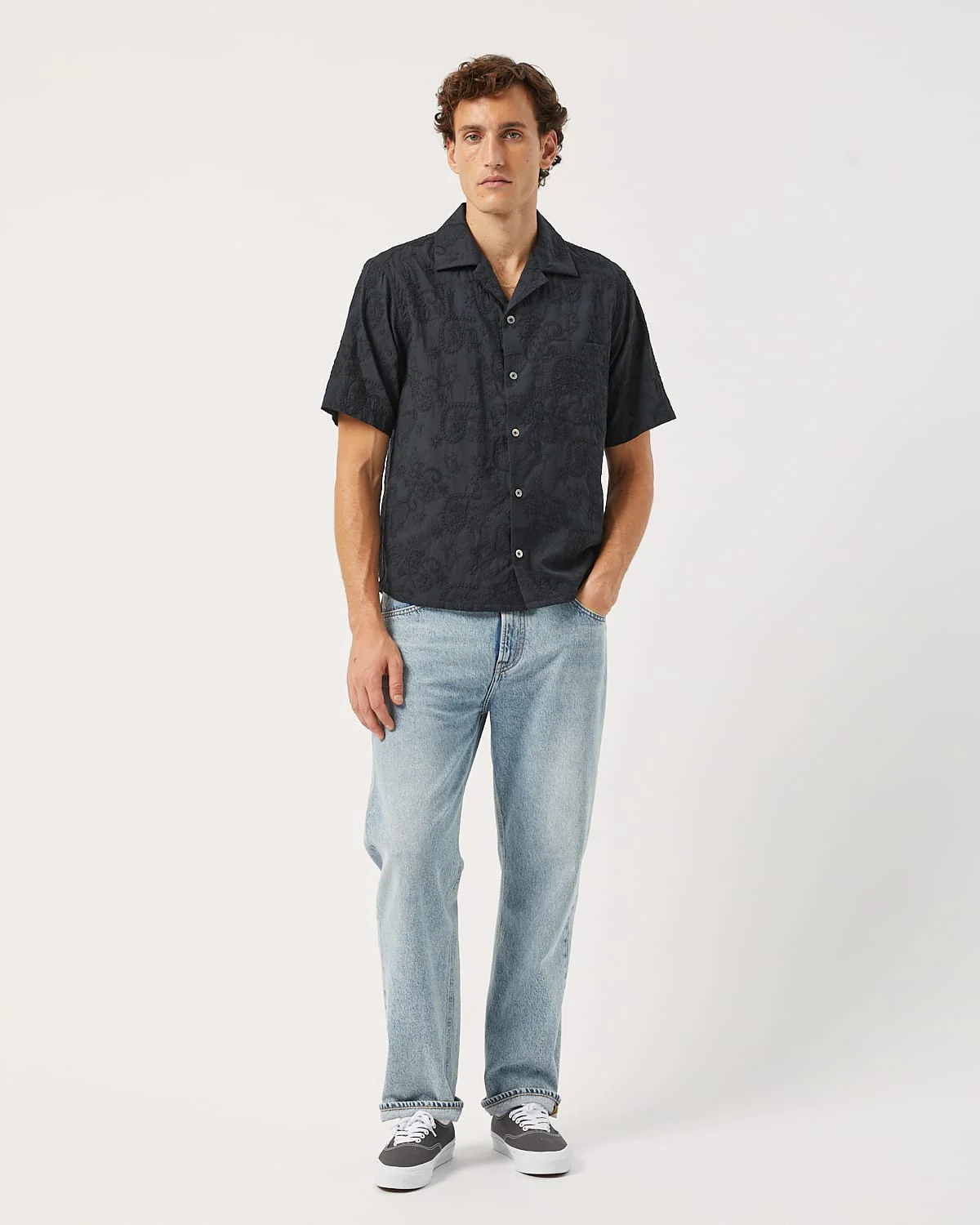 Paisley Embroidery SS - Black - Image 2