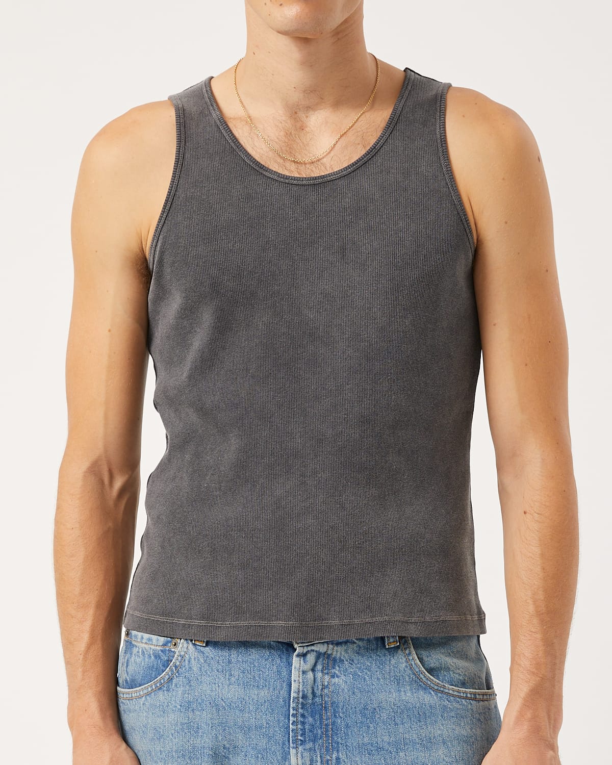 Ribbed Tank - Black - Image 3