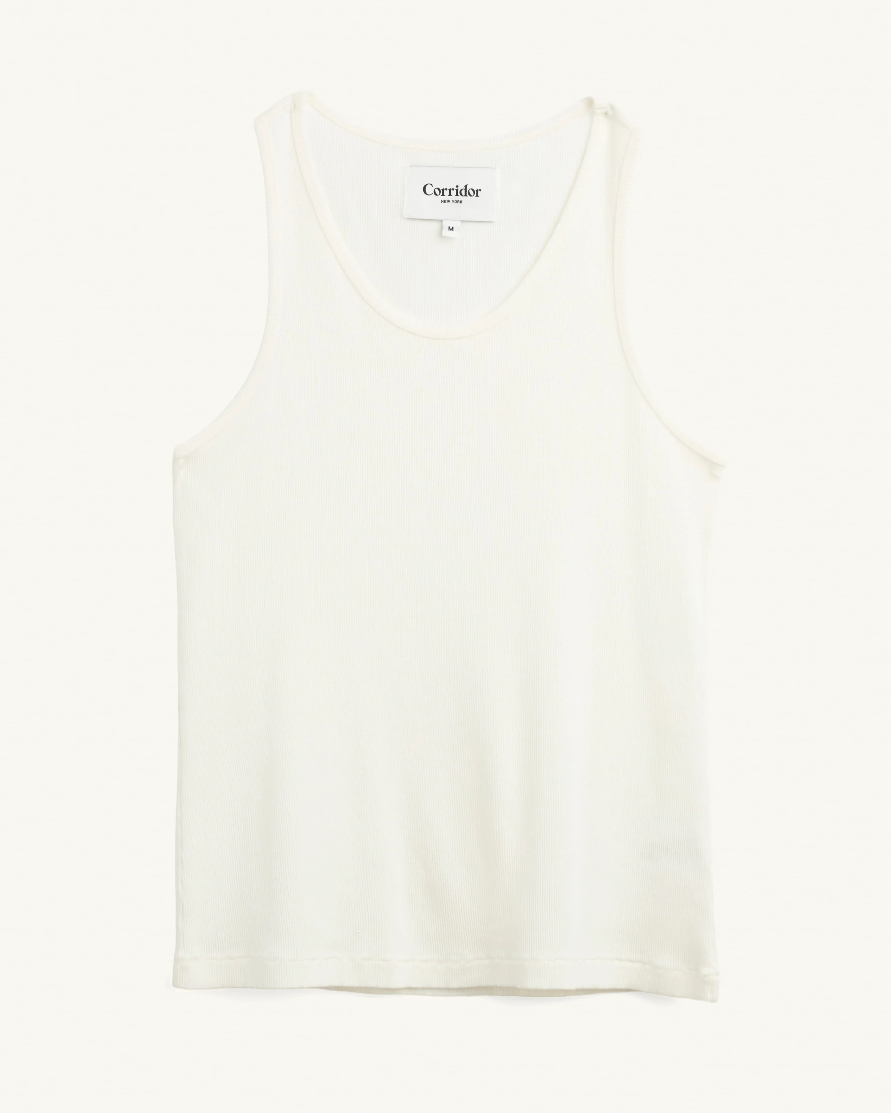 Ribbed Tank - White
