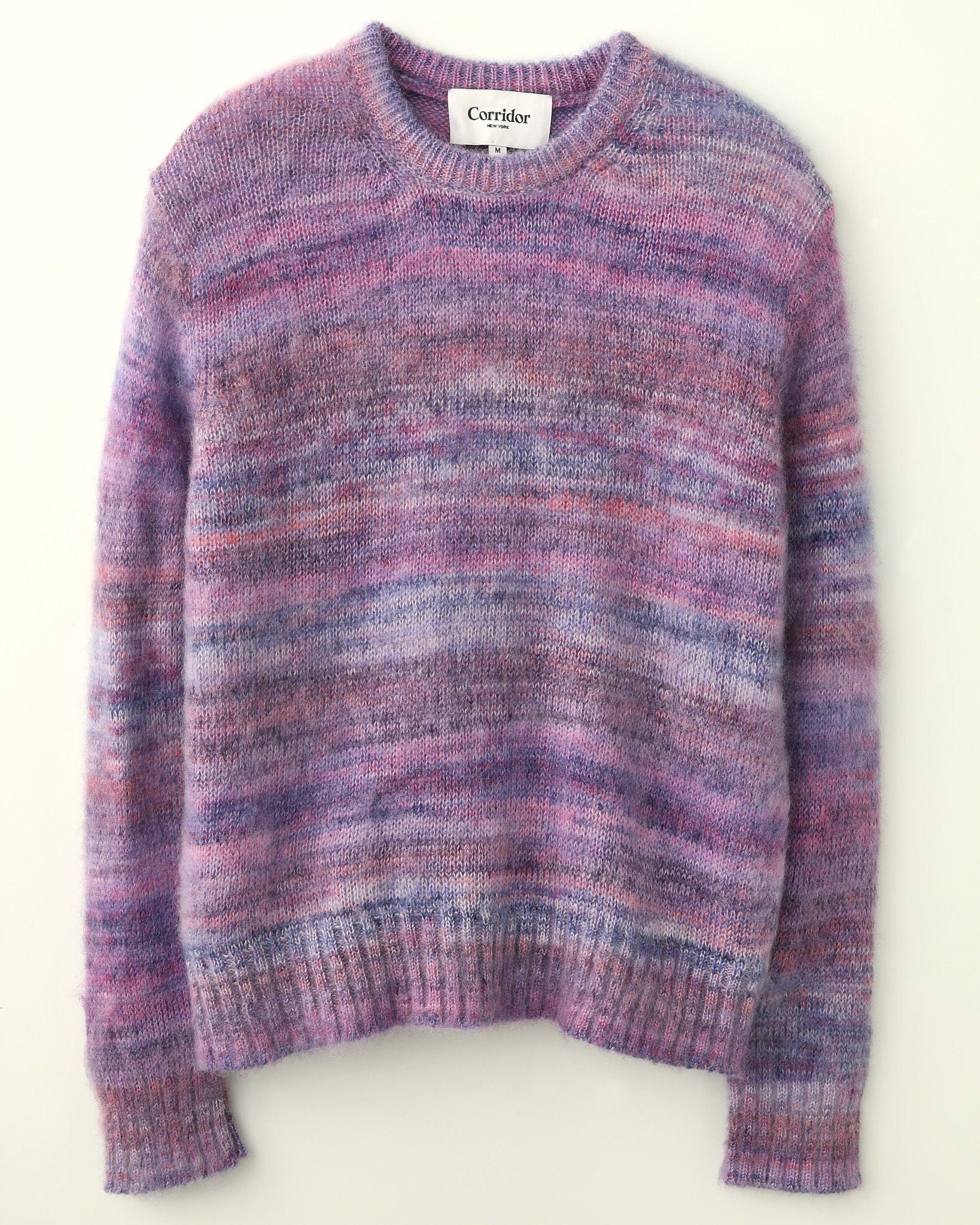 Space Dye Mohair Crewneck - Purple